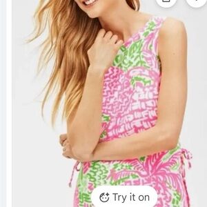 Lilly Pulitzer Donna Romper in Pink Sunset Home Slice Engineered Romper